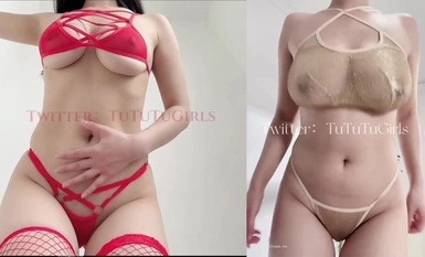 肥臀美鲍巨乳淘宝内衣模特【I'mNina】最新抖奶自慰2024年最新合集(8)