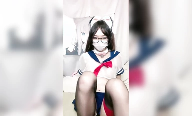 สาวโรงเรียนแว่นตาเซินเจิ้น Luohu [Sleepy Rabbit Acridine] ถุงน่อง JK ทักษะการเต้นม้าชิ้นเดียวนั้นแข็งแกร่งมากร่างกายมีความยืดหยุ่นหญิงสาวผอมและหีใหญ่มาก! การใส่อุปกรณ์ประกอบฉากอย่างบ้าคลั่ง (4)