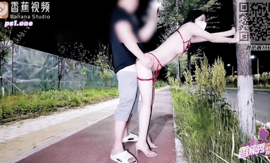 กล้วยโชว์ xjx0138 สัมผัส เครื่องสั่น ยัดไส้ในป่า