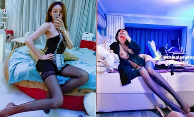 高能预警！极品身材颜值巅峰！比女神还要女神的外围TS【沐习】约炮阿三及各种不雅性爱自拍，直男最爱(1)