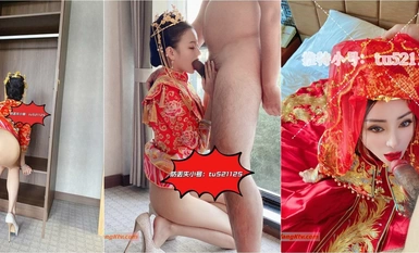 超美婚紗露臉口交啪啪 頂級反差極品女神『兔兔@tutu521125』最新電報群私拍，和閨蜜一起被金主爸爸調教，蜂腰蜜臀後入內射 (1)