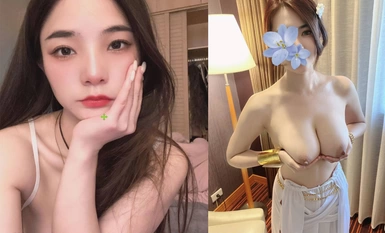 Goddess-level face-showing contrast bitch! Twitter Fuzhou high-looking girl [wife] private shot, mouth life bang bang was pressed against the breasts hard to thrust too cool