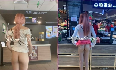 트위터 [Luna000yu]의 슈퍼 A 인 완벽한 몸매를 가진 소녀는 야외 장면에 집중하고 지하철, 놀이 공원, 슈퍼마켓에서 사람들 앞에서 과감하게 보지를 노출합니다.