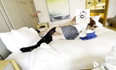 2024年【印象足拍第21&22期】 jk lo裙足交口交啪啪内射，清纯学生妹，粉穴狂抠(3)