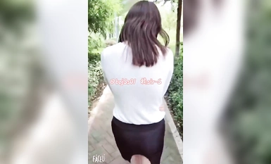 톱 연예인 "Tangerine Sir-S"의 아내는 투명한 짧은 치마를 입고 엉덩이 플러그를 사용하여 공원 벤치에서 청년을 유혹하도록 특별히 임명되었습니다!