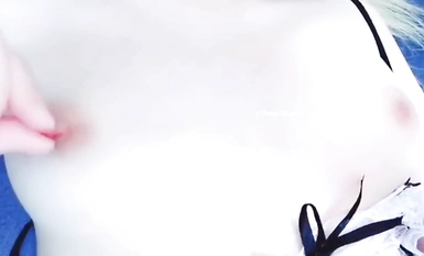 แนะนำเป็นอย่างยิ่ง อย่าเป็นเทพธิดาที่ถูกไล่ล่าโดยคนหลายพันคน แต่จงเป็นผู้หญิงเลวที่รักเงิน สาวสวยบน Twitter [Xiao Susu] พร้อมผลประโยชน์อันน่าหลงใหล ภาพโคลสอัพของเซนสองนิ้วไมร์เทิลเครปไมร์เทิลขณะถูหน้าอก ( 2)