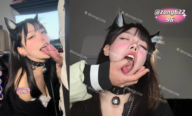 트위터 대비는 우스꽝스럽고 달콤합니다 [사람은 Rikka를 위해 산다], 작은 얼굴과 큰 규모, 격렬한 구강 성교 및 입이 변형됨