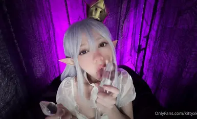 kittyxkum 2024.10.21最新cosplay幽靈公主透明雙龍頭玩具，雙洞開發