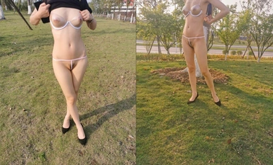 極限露出天花板，反差婊【風箏斷了線】中醫按摩院勾引老中醫，老頭過足了手癮 (3)