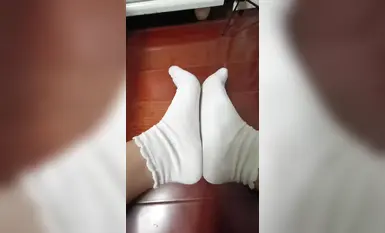 Yuming Photography Student Foot Model Barefoot White Socks Jade Foot Show Collection (6)