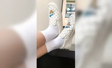 Yuming Photography Student Foot Model Bare Foot White Socks Jade Foot Show Collection (9)