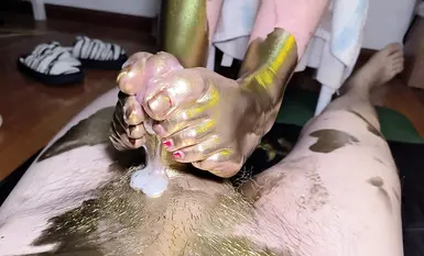 Gold Powder Footjob——Footjob Aya Series